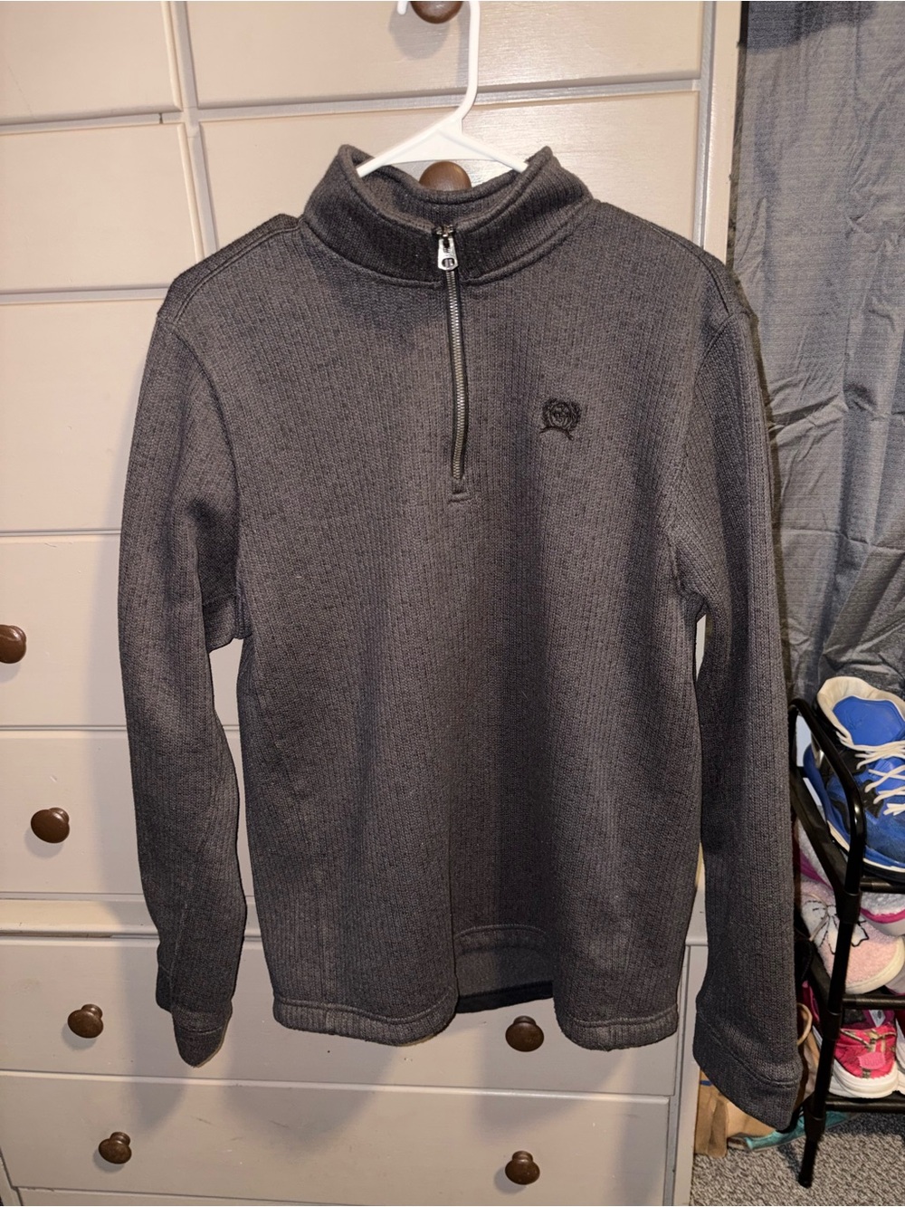 Cinch Men's Zip-Neck Sweater - Charcoal Gray